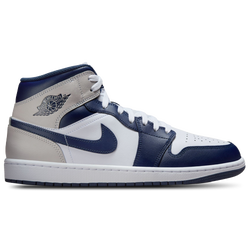 Men's - Jordan AJ 1 Mid - Midnight Navy/White/Neutral Grey