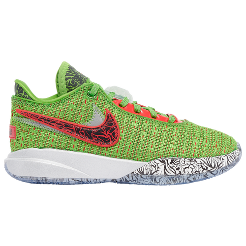 

Nike Boys Nike LeBron XX - Boys' Grade School Basketball Shoes White/Reflect Silver/Green Apple Size 05.5