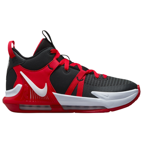 

Nike Boys Nike LeBron Witness VII - Boys' Grade School Basketball Shoes Black/University Red Size 06.5