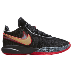 Girls' Grade School - Nike LeBron XX - Black/Black/University Red