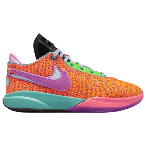 

Nike Boys Nike LeBron XX - Boys' Grade School Basketball Shoes Orange/Purple/Green Size 04.0