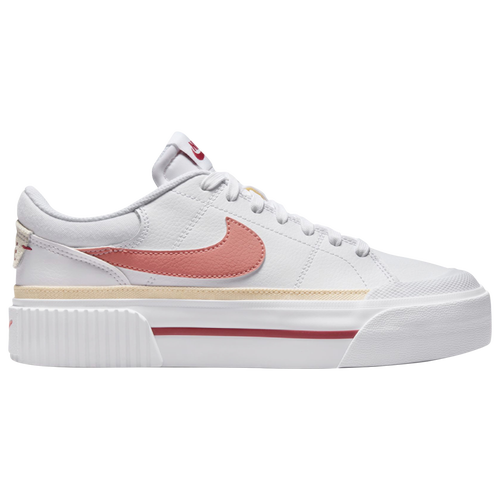 Shop Nike Womens  Court Legacy Lift In White/red Stardust/guava Ice