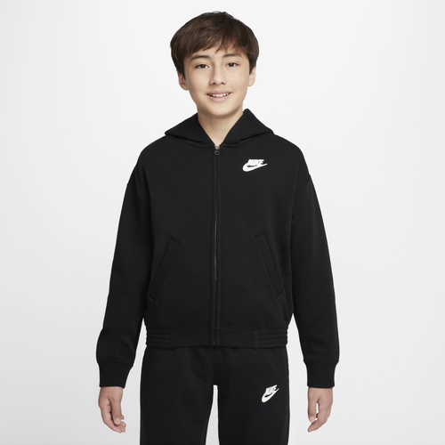 

Nike Boys Nike Collector of Basketball Full-Zip Hoodie - Boys' Grade School White/Black Size L