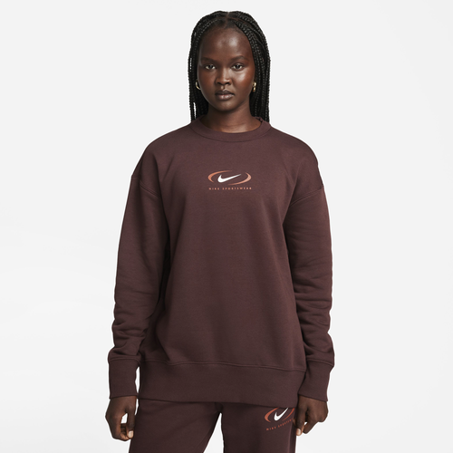 

Nike Womens Nike NSW Phoenix Fleece Print Crew - Womens Earth Size XS