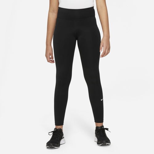 Shop Nike Girls  Dri-fit One Leggings In White/black