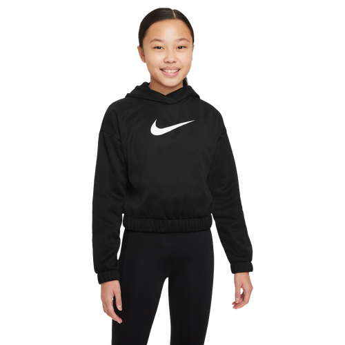 

Nike Girls Nike Tech Fleece GFX Pullover Hoodie - Girls' Grade School Black/White Size M