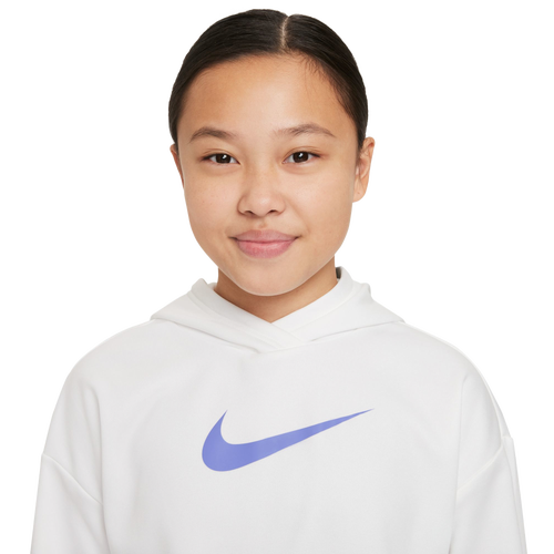 Nike Kids' Girls  Tech Fleece Gfx Pullover Hoodie In White/white