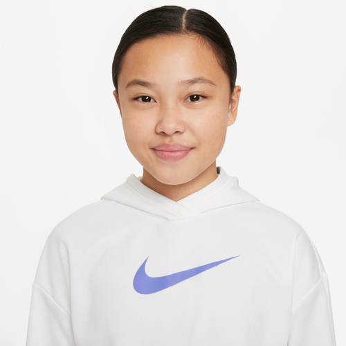 Nike Kids' Girls  Tech Fleece Gfx Pullover Hoodie In White/white