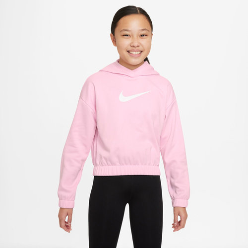 

Nike Girls Nike Tech Fleece GFX Pullover Hoodie - Girls' Grade School Pink Foam/White Size XL