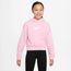 Nike Tech Fleece GFX Pullover Hoodie - Girls' Grade School Pink Foam/White
