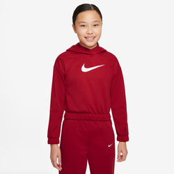 Girls' Grade School - Nike Tech Fleece GFX Pullover Hoodie - Gym Red/White