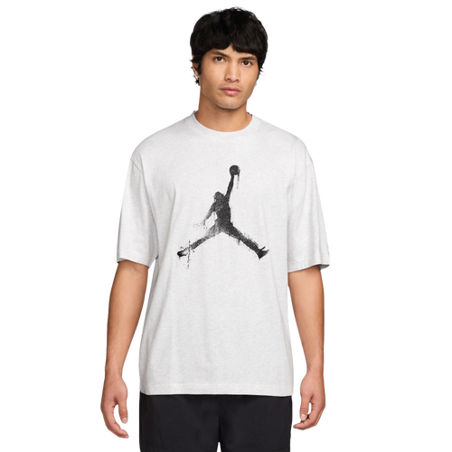 Jordan Mens Brooklyn Collegiate Jumpman Short Sleeve Crew - - Heather / Black