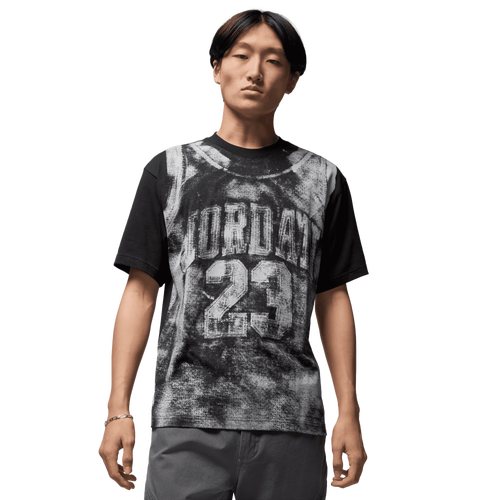 MENS - Jordan Lifestyle Brooklyn Collegiate GFX Short Sleeve Crewneck - Black/Tan