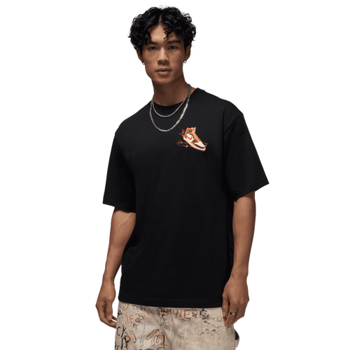 MENS - Jordan North Carolina AJ1 AD Short Sleeve Crewneck - Black/White