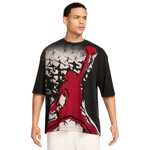 MENS - Jordan NC Reissue Oversize Short Sleeve Crew - Black/Gym Red