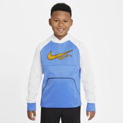 Boys' Grade School - Nike Tech Fleece GFX Pullover Hoodie - University Blue/Yellow