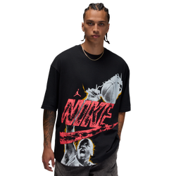 Men's - Jordan Reissue Oversized Short Sleeve Crewneck - Black/Infrared 23