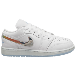 Girls' Grade School - Jordan Air Jordan 1 Low SE - White/Ice Blue/Summit White