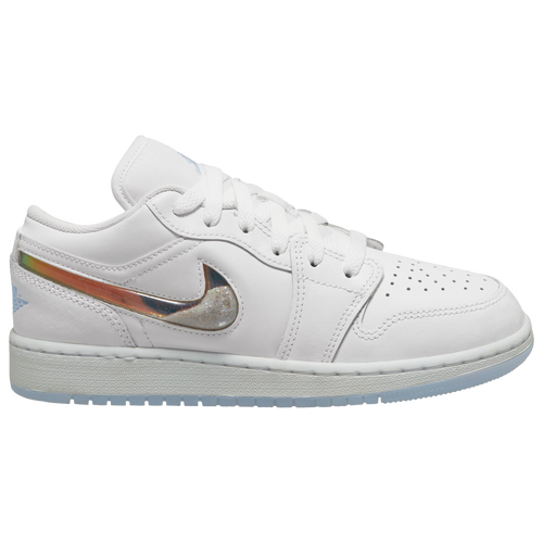 

Girls Jordan Jordan Air Jordan 1 Low SE - Girls' Grade School Basketball Shoe White/Ice Blue/Summit White Size 07.0