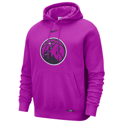 MENS - Nike Timberwolves Club Logo City Edition Hoodie - Purple/Multi