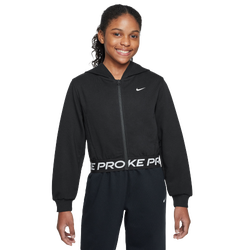 Boys' Grade School - Nike Dri-FIT Full-Zip Fleece Hoodie - Black/White