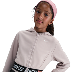 Girls' Grade School - Nike NP Dri-FIT Full Zip Fleece Hoodie - Platinum Violet/Platinum Violet/Black