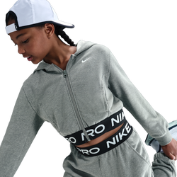 Girls' Grade School - Nike NP Dri-FIT Full Zip Fleece Hoodie - Black/Carbon Heather/Dark Steel Grey