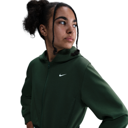 Girls' Grade School - Nike NP Dri-FIT Full Zip Fleece Hoodie - Fir/Black/White