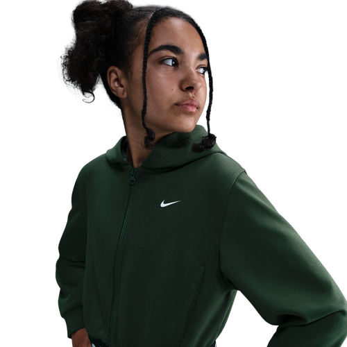 GIRLS - Nike NP Dri-FIT Full Zip Fleece Hoodie - Fir/Black White