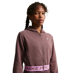 Boys' Grade School - Nike Dri-FIT Full-Zip Fleece Hoodie - Tattoo/Lt Magenta/Tattoo