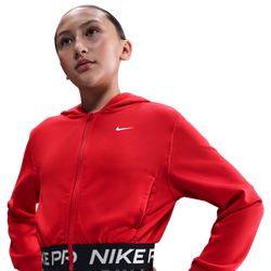 Girls' Grade School - Nike NP Dri-FIT Full Zip Fleece Hoodie - University Red/University Red/Black