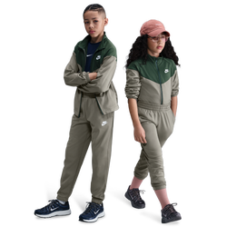 Boys' Grade School - Nike NSW Dri-FIT Full zip Tracksuit - White/Fir/Light Army