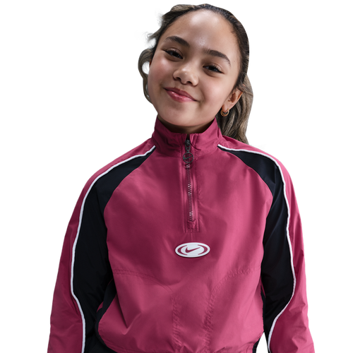 GIRLS - Nike NSW Track Jacket GX - Black/Sweet Beet White