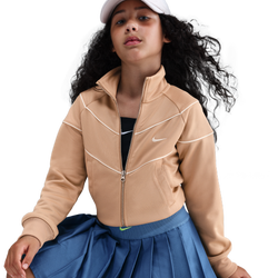 Girls' Grade School - Nike NSW Poly Knit Track Jacket - Sail/Hemp/Sail