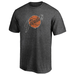 Men's - Fanatics Giants Throwback Logo T-Shirt - Charcoal