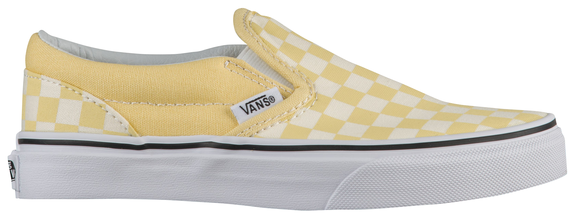 light yellow vans slip on