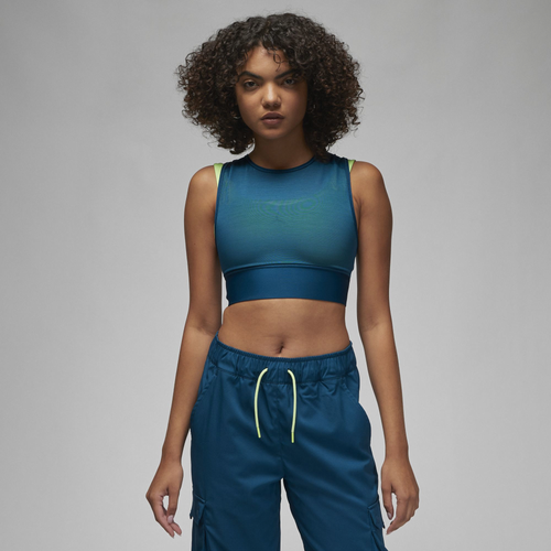 

Nike Womens Nike J Split Layered Bra - Womens Valerian Blue/Key Lime Size S