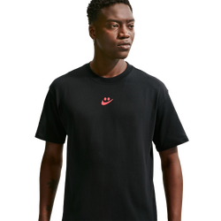 Men's - Nike NSW M90 Short Sleeve Swoosh World T-shirt - Black/Red