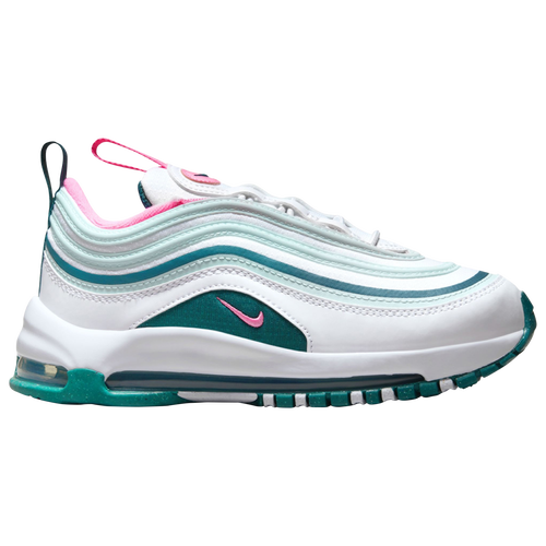 

Nike Girls Nike Air Max 97 - Girls' Preschool Running Shoes White/Pink Spell/Geode Teal Size 1.5