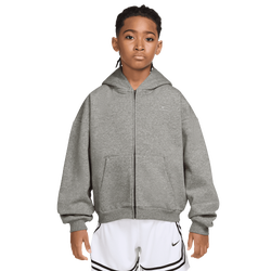 Boys' Grade School - Nike Standard Fleece Full-Zip Hoodie - Black/Gray