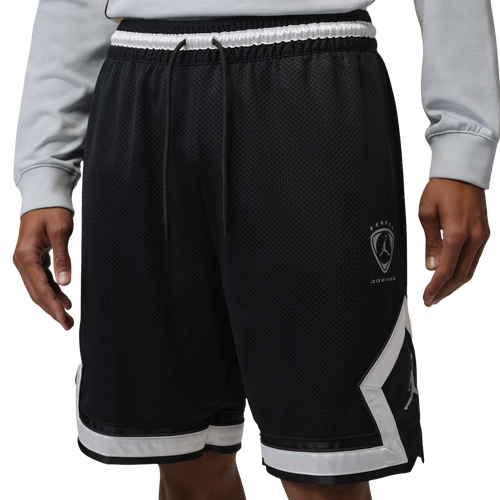  - Jordan Brooklyn Diamond Mesh Shorts - Silver/Black