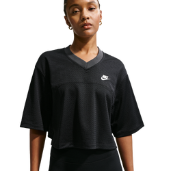Women's - Nike NSW Heritage Festival Crop Mesh Jersey - Anthracite/Black/Sail