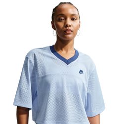Women's - Nike NSW Heritage Festival Crop Mesh Jersey - Hydrogen Blue/Mystic Navy
