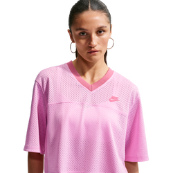 Women's - Nike NSW Heritage Festival Crop Mesh Jersey - Peony/Peony/Pink Rise