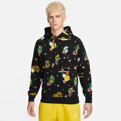 Men's - Nike Club Basketball All Over Print Pullover Hoodie - Black/Multi