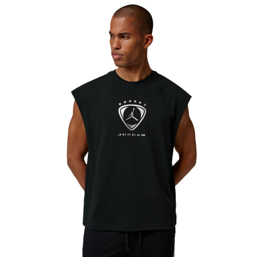 MENS - Jordan Brooklyn FC Sleeveless Top - Black/Metallic Silver
