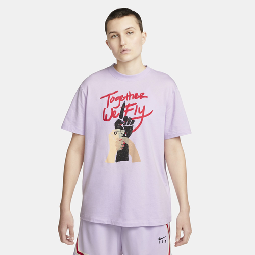 

Nike Womens Nike Swoosh Fly T-Shirt - Womens Purple Size S