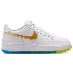Boys' Grade School - Nike Air Force 1 WC - White/Sonic Yellow/Metallic Gold
