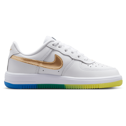 Boys' Preschool - Nike Force 1 Low Wc Lace - Soar/Metallic Gold/White