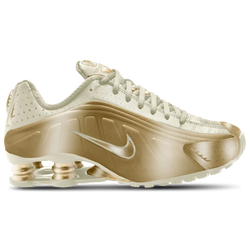 Women's - Nike Shox R4 - Soft Pearl/Metallic Gold